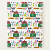 学校の科目パーソナライズされたモノグラム白/緑 プランナー手帳 (裏面)