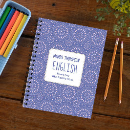 学校の科目パーソナライズされた紫とピンク ノートブック