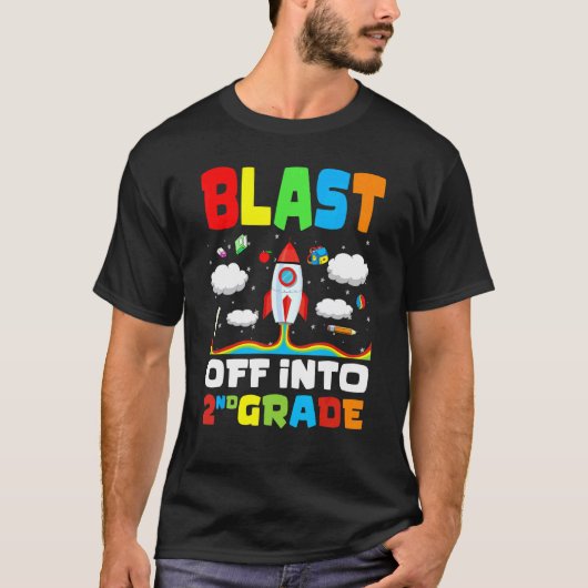 学校の第2級ロケット初日に突進する Tシャツ (正面)