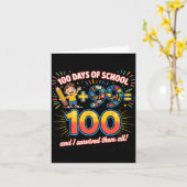 学校の節目 100日 学習デザイン 先生 カード (黄色い花)