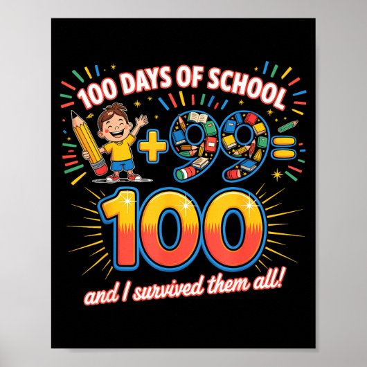 学校の節目 100 日間の学習デザイン教師 ポスター (正面)