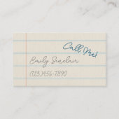 学校の紙で電話連絡番号カードを呼び出す 名刺 (正面)