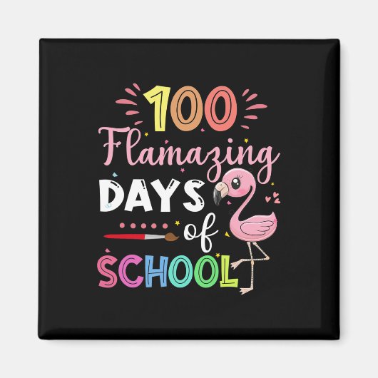 学校の素晴らしい日かわいいフラミンゴの学生T マグネット (正面)