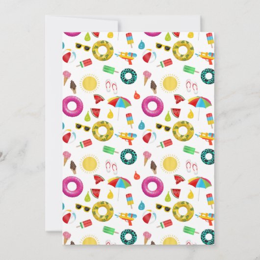 学校の終わりさよならHello Summer Poolパーティー 招待状 (裏面)