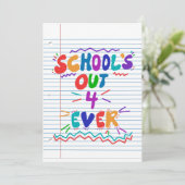 学校の終わりのルーズリーフ紙の招待状 招待状 (スタンド正面)