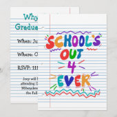 学校の終わりのルーズリーフ紙の招待状 招待状 (正面/裏面)