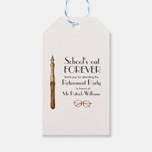 学校の終わりは永遠にヴィンテージ先生 ギフトタグ (正面)