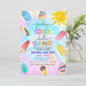 学校の終わりパーティの招待状、学校のプール 招待状 (スタンド正面)