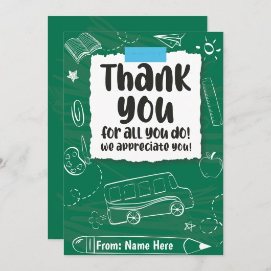 学校の終わり先生ありがとう シーズンカード (正面/裏面)