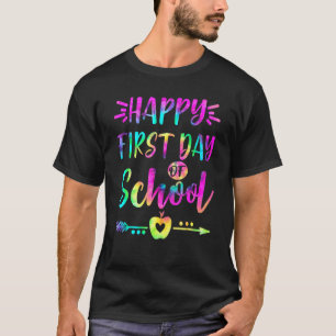 学校の絞り染め学生とお茶の幸せな初日 Tシャツ