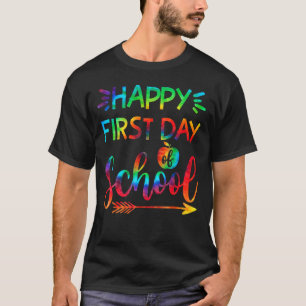 学校の絞り染め学生とお茶の幸せな初日 Tシャツ