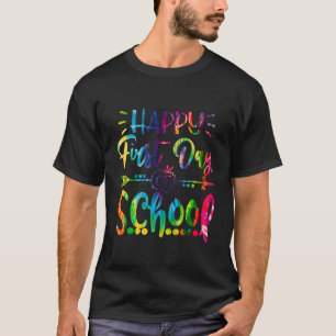 学校の絞り染め学生とお茶の幸せな初日 Tシャツ