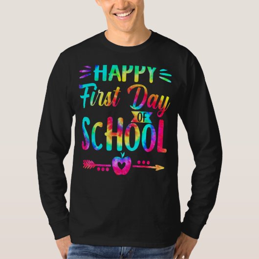 学校の絞り染め学生とお茶の幸せな初日 Tシャツ (正面)