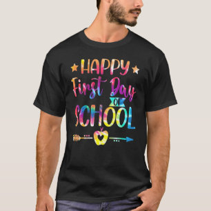 学校の絞り染め学生とお茶の幸せな初日 Tシャツ