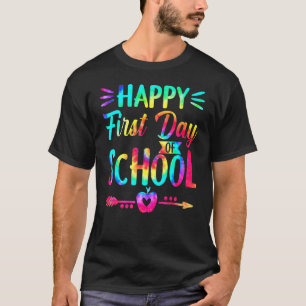 学校の絞り染め学生とお茶の幸せな初日 Tシャツ