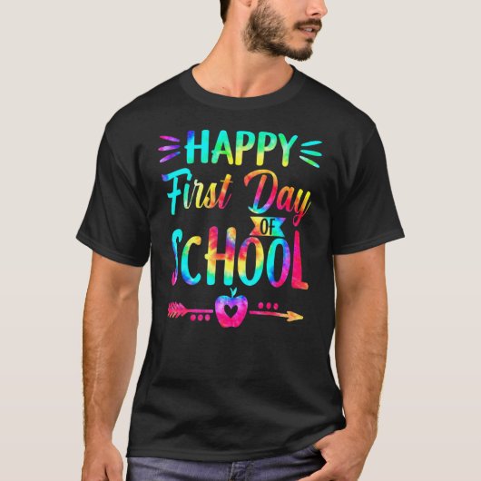 学校の絞り染め学生とお茶の幸せな初日 Tシャツ (正面)