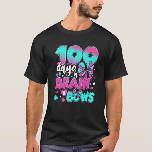 学校の脳と弓の100日100日目の子供 Tシャツ (正面)