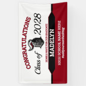 学校の色とマスコットを使った卒業 横断幕 (縦)