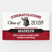 学校の色とマスコットを使った卒業 横断幕 (横)