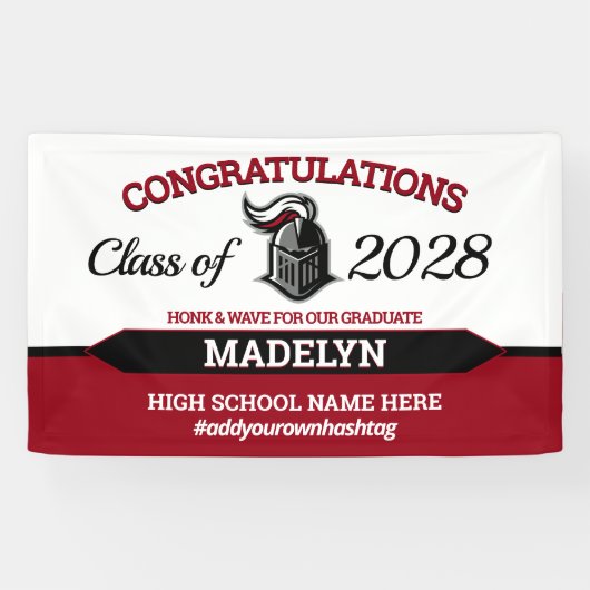 学校の色とマスコットを使った卒業 横断幕 (横)