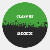 学校の色に一致する任意の色のクラス ラウンドシール (正面)
