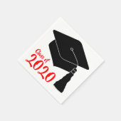 学校の色の赤いクラス年 スタンダードカクテルナプキン (角)