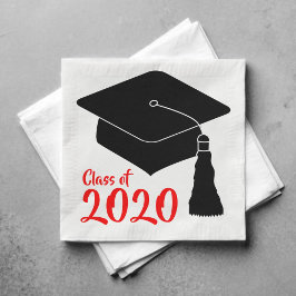 学校の色の赤いクラス年 スタンダードカクテルナプキン