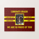 学校の色を選ぶ写真おめでとう院生 ジグソーパズル (横)