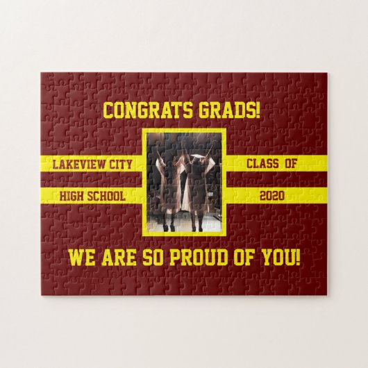 学校の色を選ぶ写真おめでとう院生 ジグソーパズル (横)