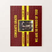 学校の色を選ぶ写真おめでとう院生 ジグソーパズル (縦)