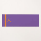 学校の色を選ぶ紫のオレンジパーソナライズされた ヨガマット (正面(横))