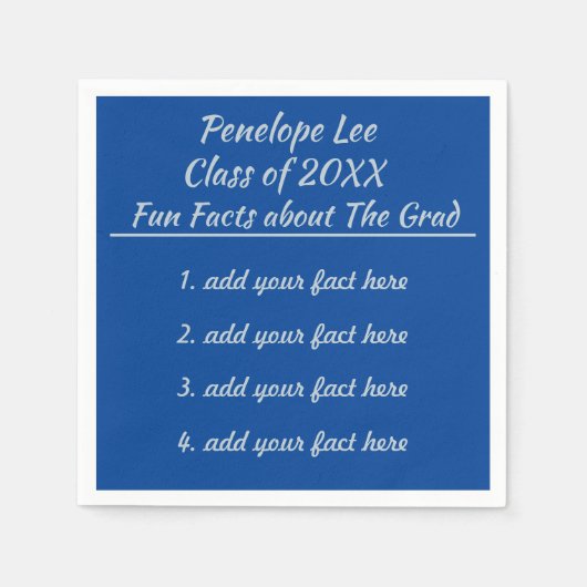 学校の色を選択する卒業おもしろいファクト昼寝 スタンダードカクテルナプキン (正面)