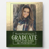 学校の色グリーンと金ゴールド写真記念 フォトプラーク (正面)