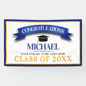 学校の色 おめでとう 卒業おめでとう 横断幕 (横)