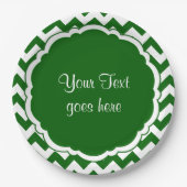 学校の色 – モノグラム山形の緑 – 白 –  ペーパープレート (正面)