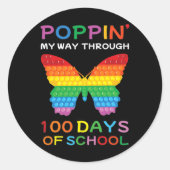 学校の蝶の女の子の100日を通る私の方法 ラウンドシール (正面)