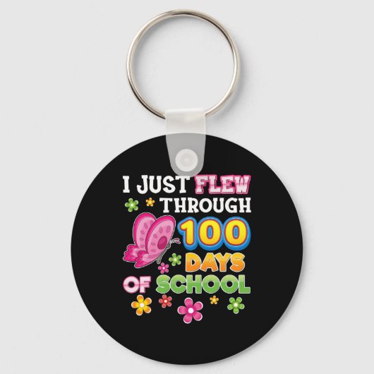 学校の蝶の100日を飛んだだけで100 キーホルダー (正面)