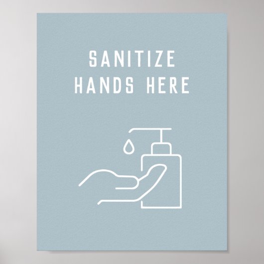 学校の衛生ここにポスターあなたの手を衛生化 ポスター (正面)