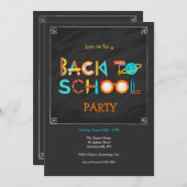 学校の要素パーティーに戻る 招待状 (正面/裏面)