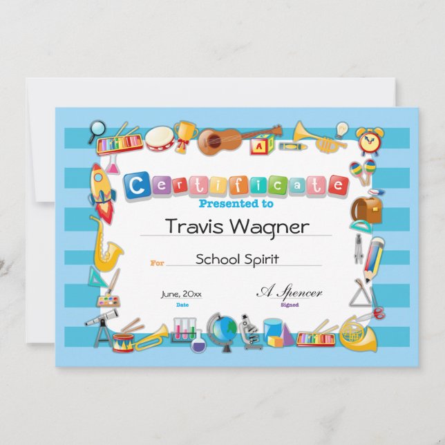 学校の証明書 (正面)