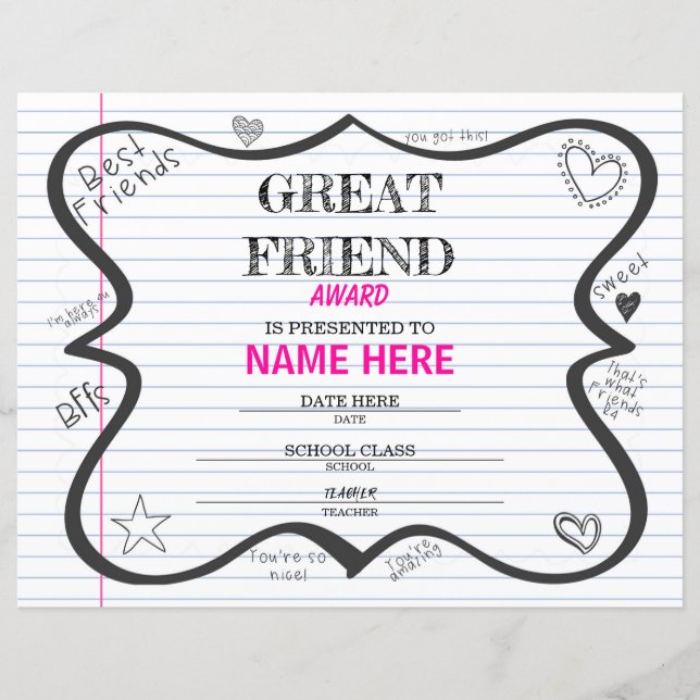 学校の証明書 (正面)