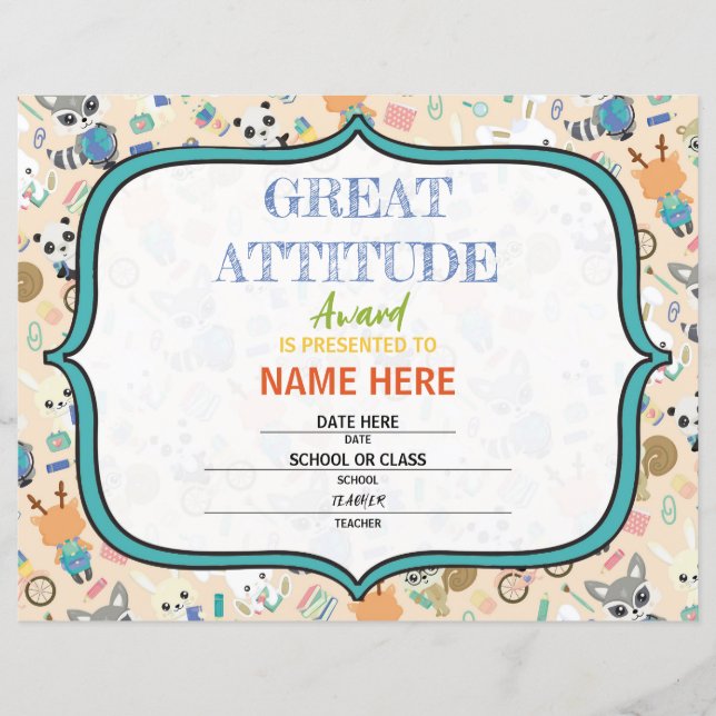 学校の証明書 (正面)