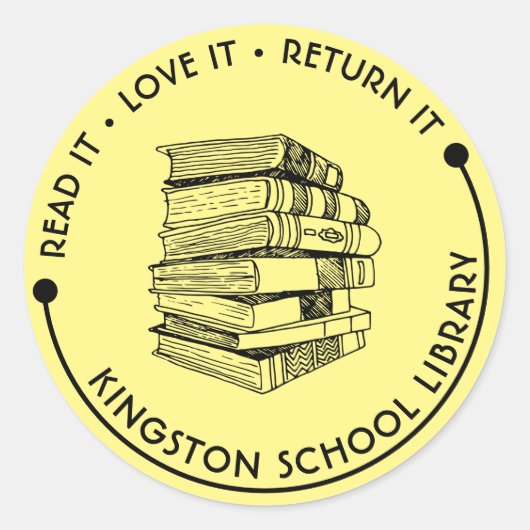 学校の読図書館それが戻って愛してカスタマイズいる ラウンドシール (正面)