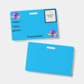 学校の身分証明書 バッジ (正面＆裏面)