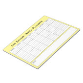 学校の週計画グラフ ノートパッド (アングル)