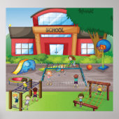 学校の運動場 ポスター (正面)