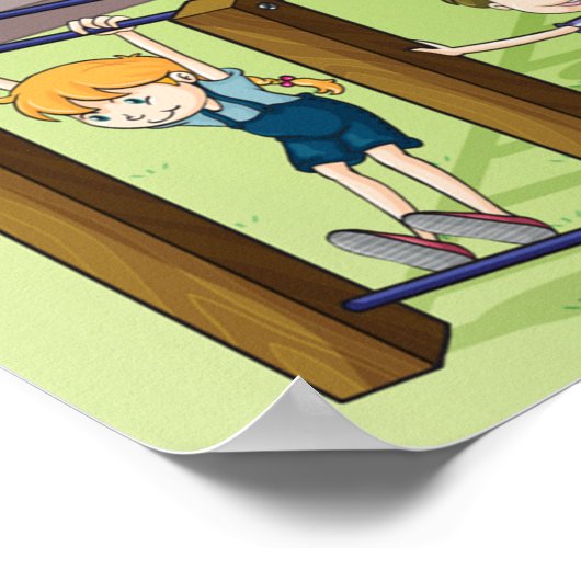 学校の運動場 ポスター (角)