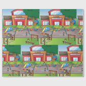 学校の運動場 ラッピングペーパー (フラット)