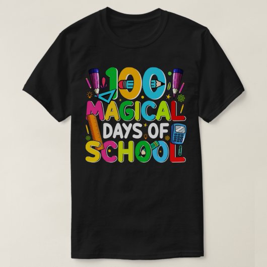 学校の魔法の日100 Tシャツ (デザイン正面)