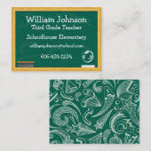 学校の黒板の先生の名刺 名刺 (正面/裏面)